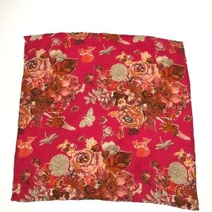 VINTAGE FLORAL PRINT WOOL POCKET SQUARE
